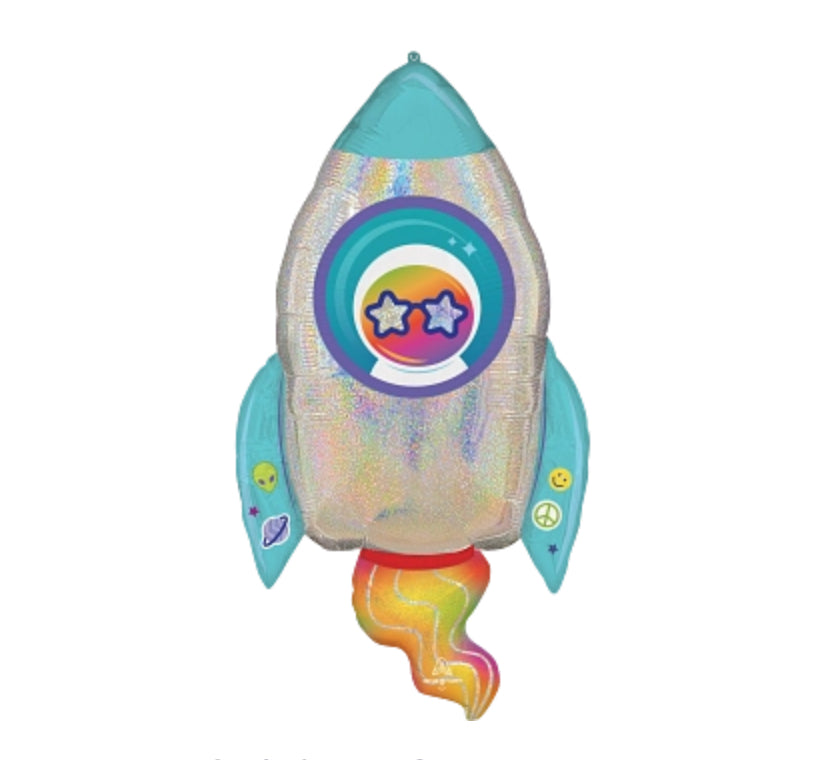 Anagram 29" Outer Space Holo Rocket Ship Balloon